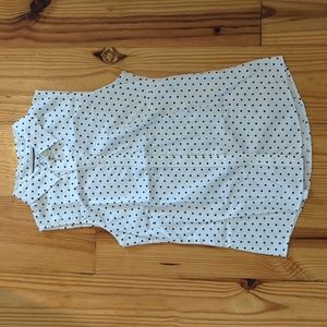 Banana Republic Polka Dot Non Iron Sleeveless Button Down